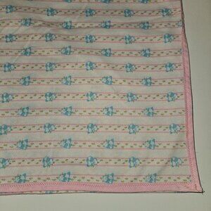 Handmade? Swaddle Receiving Baby Blanket Pink White Stripe Floral Blue Panda